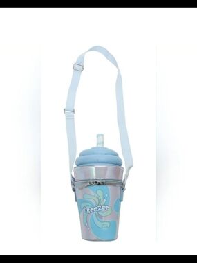 Freeze Kids Light Blue Iridescent Drink Cup Crossbody Bag